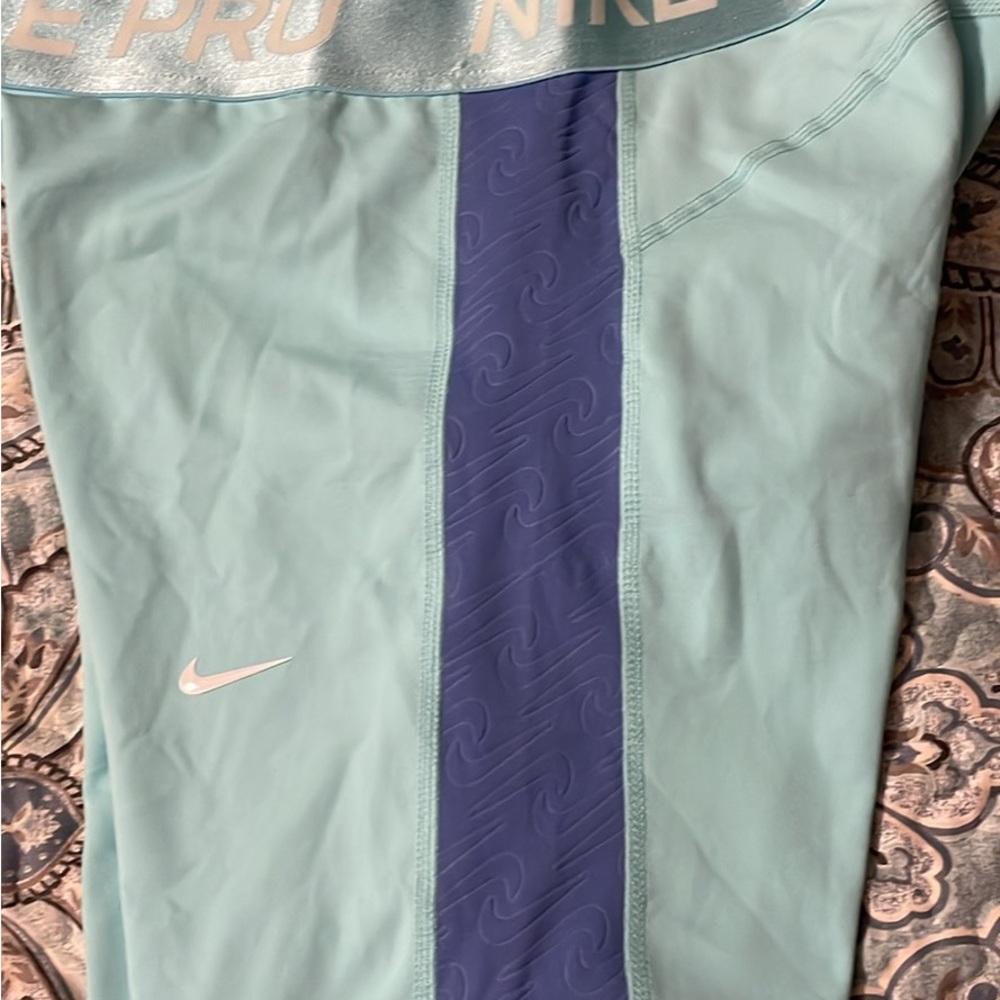 Nike Pro Light Blue and purple Leggings, X large youth, new!
